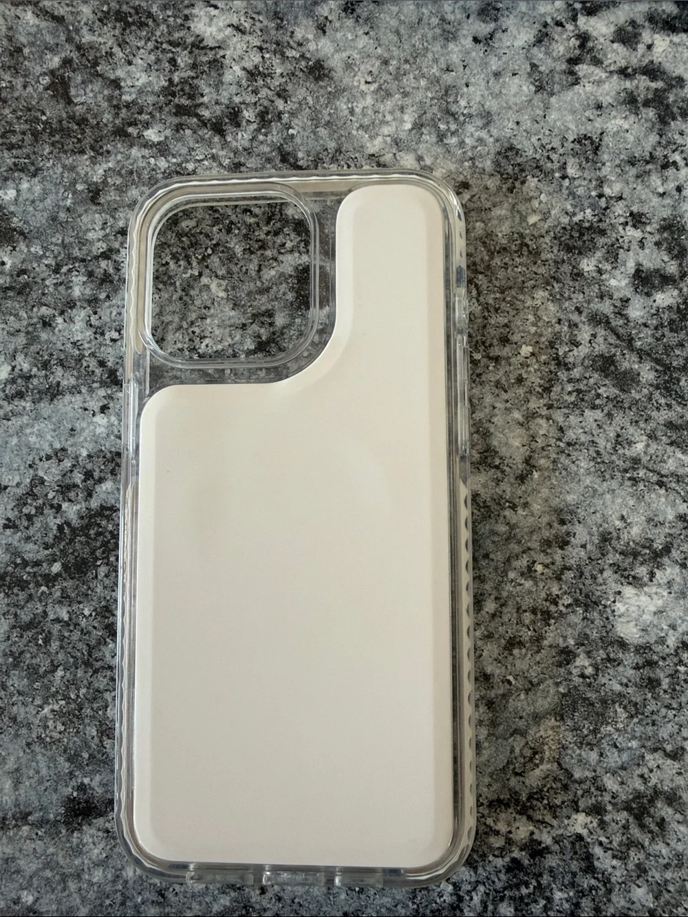 Clear Protective Phone Case with White Back for IPhone 15 Pro Max